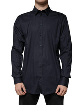 Dolce & Gabbana Black Cotton Blend Formal GOLD Dress Shirt -   -  Dolce & Gabbana.